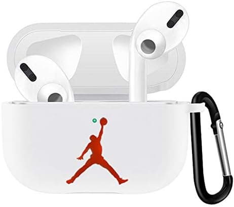 Mattey Protective TPU Cover Skin & Hook of Charge Case for Apple Airpods Pro - C White Red