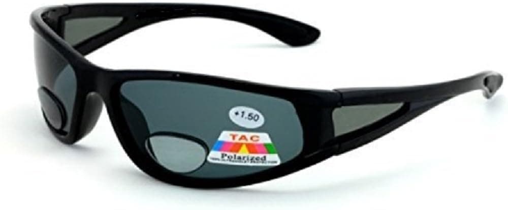 Mens Wrap Around Sport Sunglasses Polarized Plus Bifocal Reading Lens