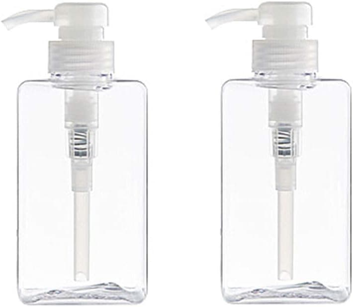2Pcs 450ml/15oz Plastic Pump Bottles Lotion Soap Dispenser Empty Refillable Bottle with Pump Travel Cosmetic Toiletries Containers For Shampoo Shower Gel Hand Soap Bath Accessories (Clear)