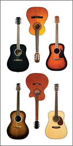 Paper House Productions ST-2236E Photo Real Stickypix Stickers, 2-Inch by 4-Inch, Acoustic Guitars (6-Pack)