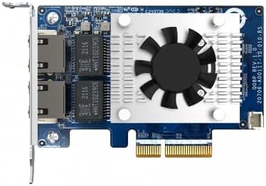 QNAP QXG-10G2TB Two Port 10GbE Network Card Supporting up to Five speeds (10GbE / 5GbE / 2.5GbE / 1GbE / 100MbE), and maximizes Your NAS and PC Network connectivity