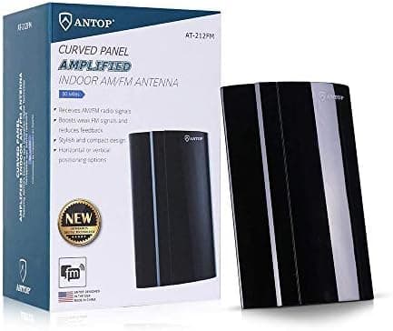 ANTOP ANTENNA 50 Miles Digital Amplified AM/FM Radio Antenna Indoor for All Brand Stereo Radio Audio Signals RF Broadcast Receiver