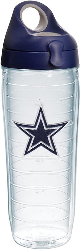 Tervis Made in USA Double Walled NFL Dallas Cowboys Primary Logo Insulated Tumbler Cup Keeps Drinks Cold & Hot, 24oz Water Bottle, Navy Lid