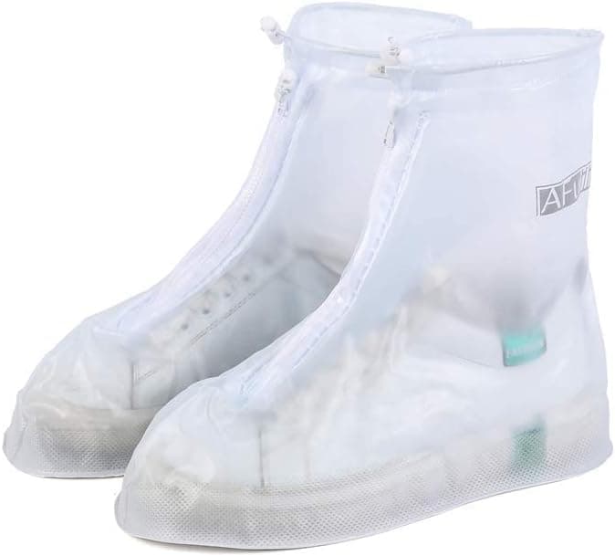 Waterproof Shoe Covers Reusable Non Slip Snow Rain Shoe Covers Shoe Protector Guards Water Resistant Overshoe (XXX-Large, White)