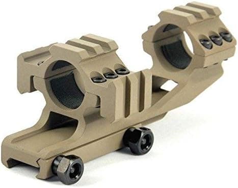 Green Blob Outdoors Tactical 1 inch 25.4mm Dual Ring Cantilever Scope Mount FDE DE Dark Earth TRI Mount for Lasers, Flashlights, Nikon, Leupold, Vortex, Burris branded scopes