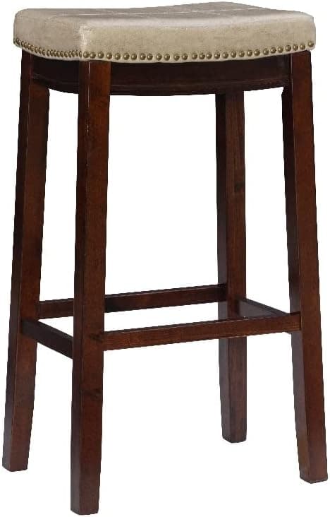 Linon Claridge 32" Wood Bar Stool in Beige