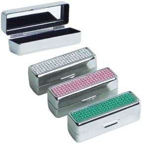 Clear Jeweled Fashion Lipstick Holder w/ Mirror