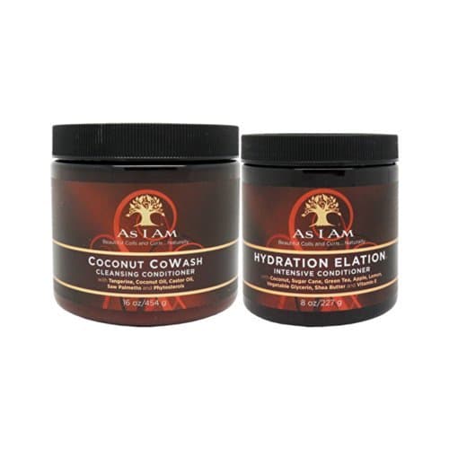 As I Am Coconut CoWash Cleansing Conditioner 16 Ounce and Hydration Elation Intensive Conditioner 8 Ounce