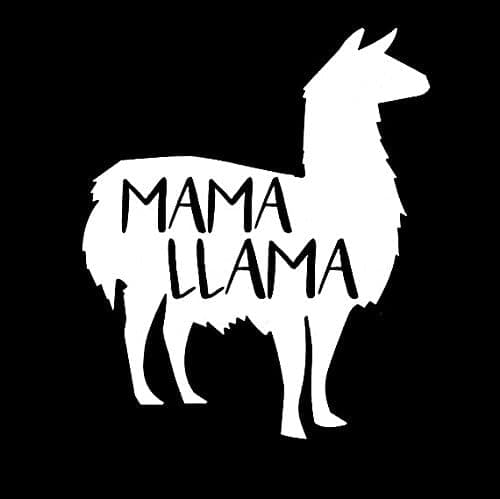Mama Llama Decal Vinyl Sticker Makarios LLC |Cars Trucks Vans Walls Laptop MKR| White |5.5 x 4.5|MKR335