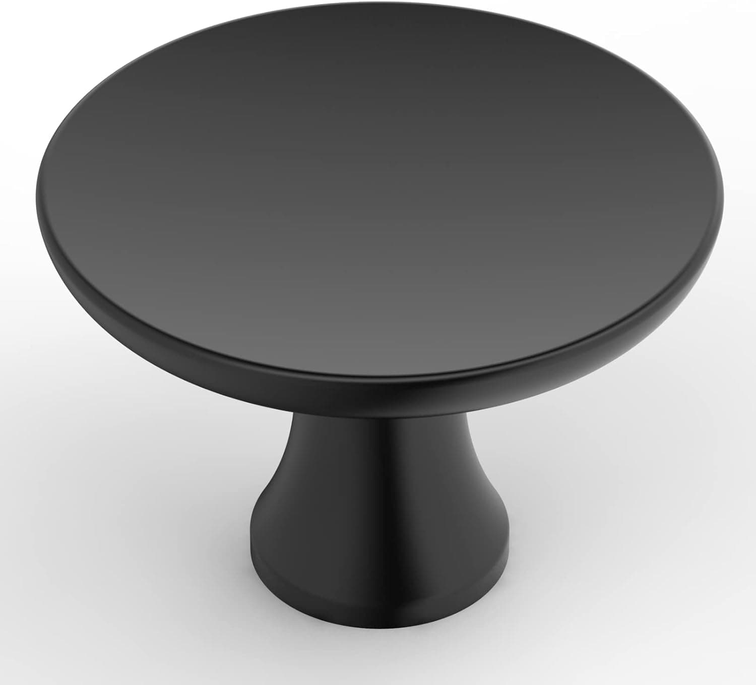 Amerdeco 10 Pack 1-1/3 Inch Matte Black Cabinet Knobs Single Hole Cabinet Pulls Dresser Knobs Round Drawer Knobs and Pulls for Bathroom Cabinets