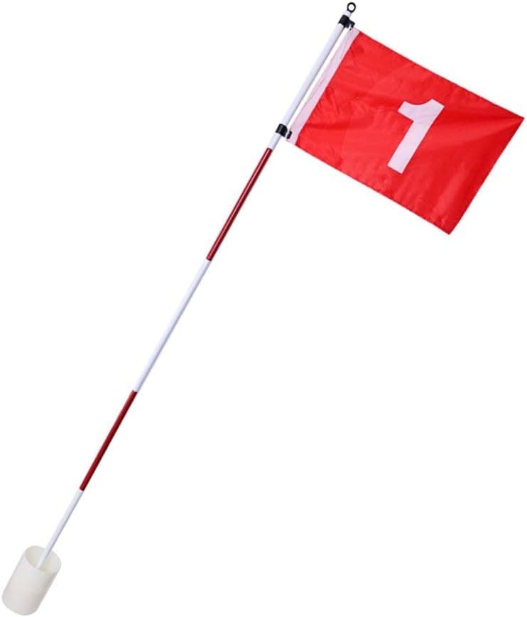 Golf Flagstick Backyard Practice Golf Hole Pole Cup Flag Stick 5 Section Fit for Golf Sports Yard Garden Training