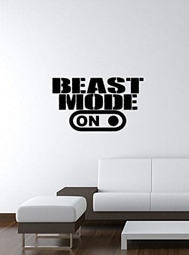 BEAST MODE ON Wall Art Decal 13"x20" BLACK