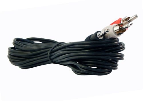 YCS Basics 12 Foot 3.5mm Stereo to 2 RCA Male Cable