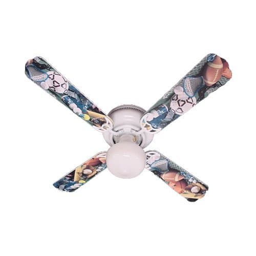 Ceiling Fan Designers Ceiling Fan, Soccer Football Baseball Sports, 42"
