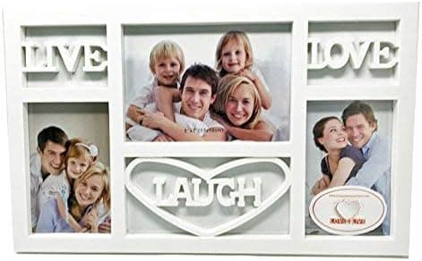 Live Laugh Love Wall Decor Picture Frame (White)