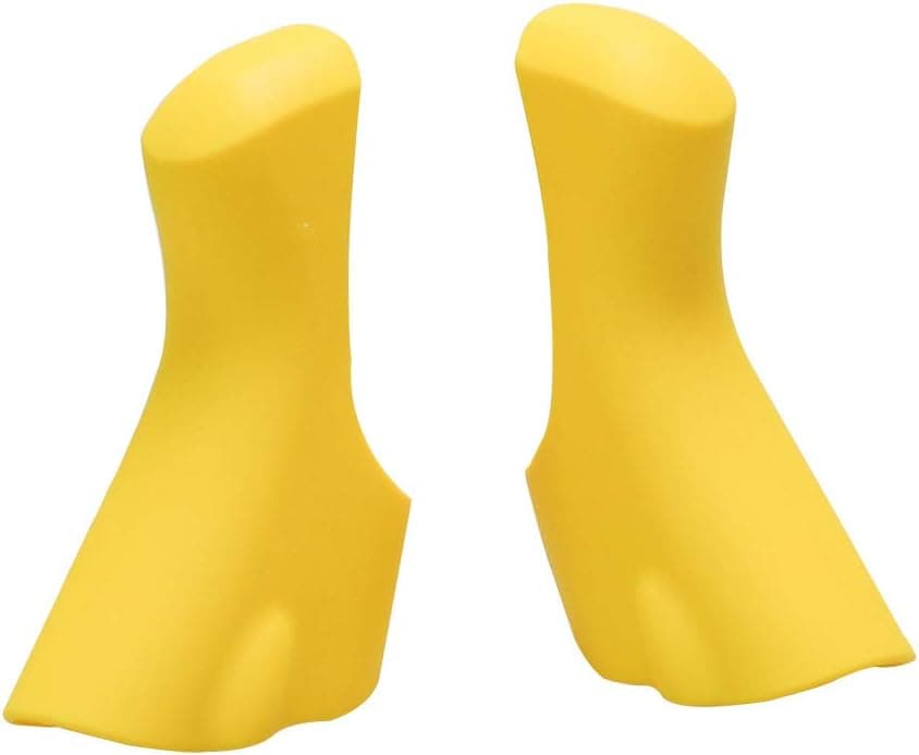 Bikeco Bike Lever Hoods,Road Bicycle Colorful Silicone Brake Protection Hoods Anti-Skid Brake Lever Cover for Shimano 4700/5800/6800 - Pair (Yellow)