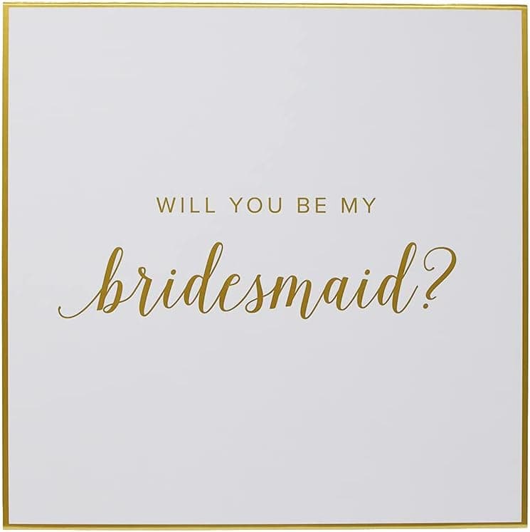 Bridesmaid Proposal Box with Gold Foiled Text – Set of 1 Empty Box
