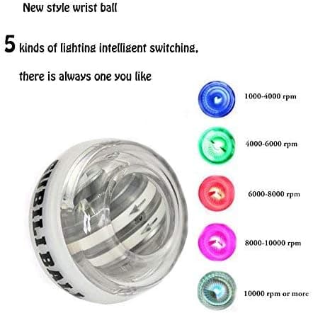 TKTM New Pattern Auto Start Hand Fore Arm and Wrist Strength Excercise Balls, Rotate Power Strengthener,GyroBall Featuring LCD Counter and LED Light