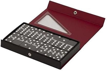 CHH 2411L-BLK Double 6 Jumbo Size Domino Tiles in Snap Vinyl Case, Black