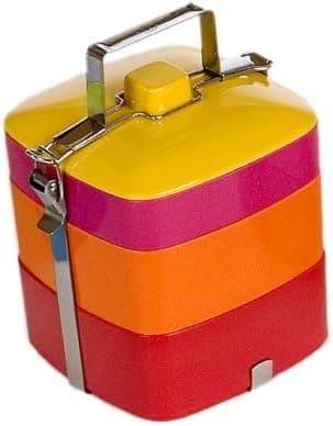 Vivo Square Bento Box, Red/Orange/Pink/Yellow