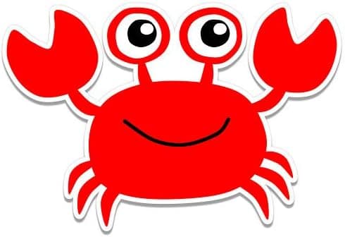 GT Graphics Happy Red Crab - Vinyl Sticker Waterproof Decal