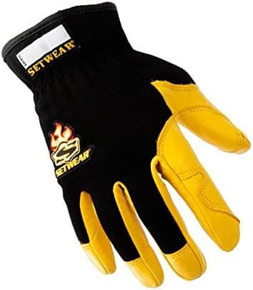 SetWear Pro Leather Gloves, Tan Large