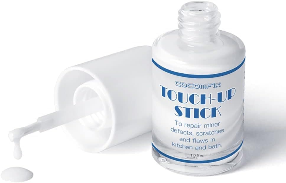 cocomfix Appliance & Porcelain Paint Touch UP, High-Gloss White Touch Up Paint for Kitchen & Bathrooms: Sinks, Bathtubs, Appliances, Metal Surfaces, Tile, Fiberglass, Glossy Finishes. (Litra White)