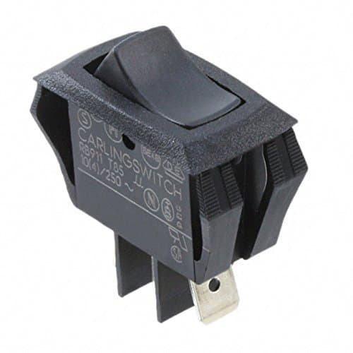 CARLING TECHNOLOGIES RB911-RB-B-0-N SWITCH, ROCKER, SPDT, 16A, 250V, BLACK (1 piece)