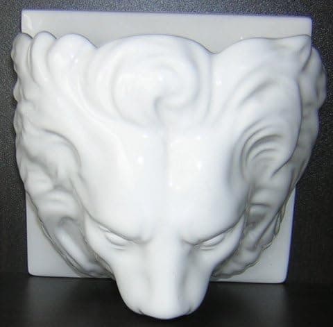 Lion's Head White Ceramic Soap Dish