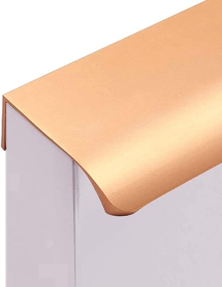 LC LICTOP 4 Pcs Arc Modern Finger Edge Pulls Tab Pull 150mm/3.15" Length Finger Drawer Pulls (Champagne Gold)