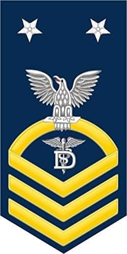 US Navy Master Chief Gold E-9 Dental Technician DT Military Veteran Served Window Bumper Sticker Vinyl Decal 3.8"