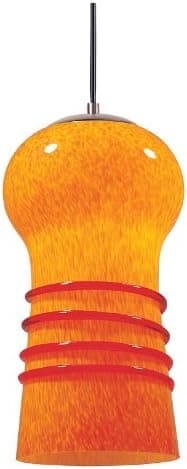 ET2 Lighting E20211-05 Glass Mini Pendant, Satin Nickel