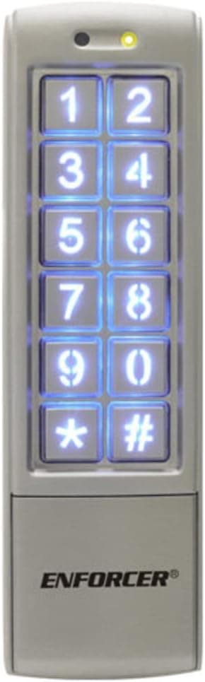 Seco-Larm SK-2323-SDQ Mullion-Style Weatherproof Digital Access Keypad; 12~24 VAC/VDC operation; 1010 Users (Output #1: 1,000 users/Output #2: 10 users); 2 Form C relays, each rated 1 Amp @ 30VDC
