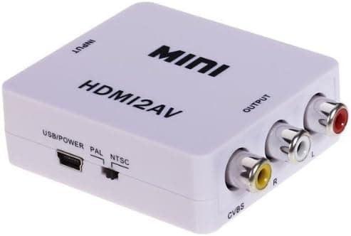 New Wayzon HDMI to AV Composite RCA CVBS Video + Audio Digital to Analogy Signal Converter Hdmi Input 3RCA Output For TV PS3 PS4 VHS VCR DVD-White