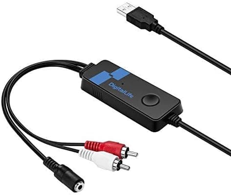 V.TOP External USB Sound Card - 2.1 Channel USB Stereo Audio Adapter with 3.5mm(4 Section)& 2RCA Jack - Gaming Sound Card for Earphone Headset(with Mic) or Desktop Speaker
