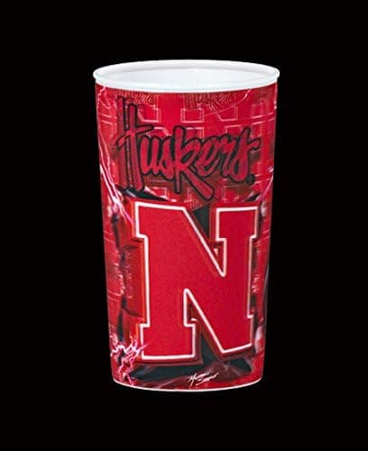 NCAA 22 oz Nebraska Cornhuskers 3D Holographic Cup (Pack of 4), Multicolor