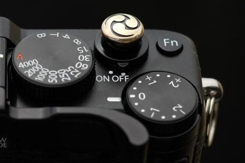 Lensmate Tri-Tadpole Soft Release Button - Brass - fits Any Standard Threaded Release - Fujifilm X100V, X100F, X100T, Xpro3 & Xpro2, X-T3, X-T2, X-E3, X-E2s, X-E2, X-T30, X-T20