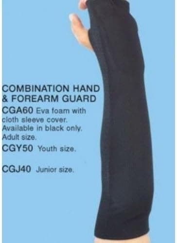 Martin Set of 2 Pee Wee Football Hand Forearm Pads Guard Combo Black Ages ~5-7