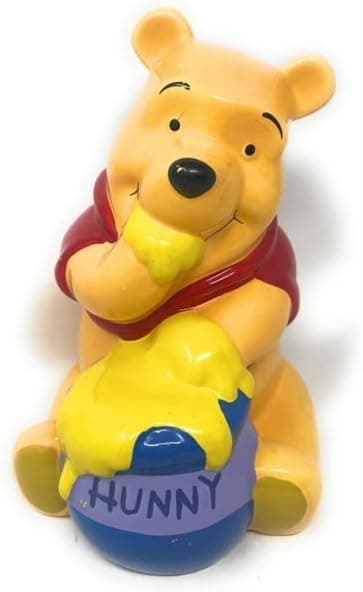 Disney Winnie The Pooh Bear Eating Honey Hunny Pot Ceramic Coin Money Bank