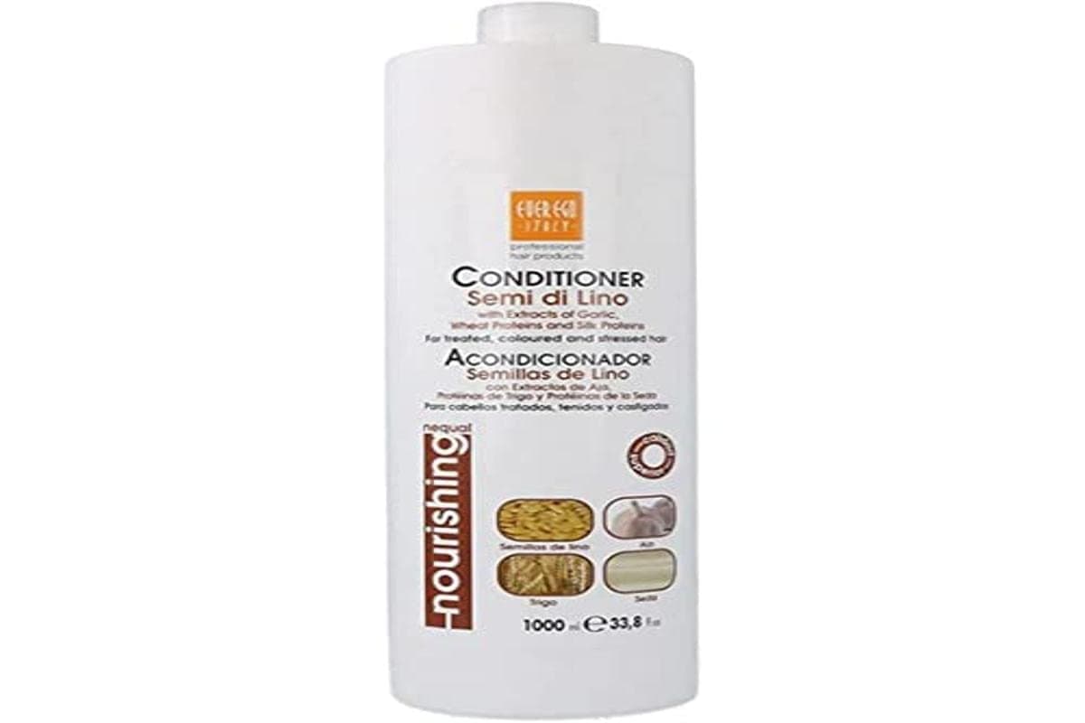Ever Ego Italy Linseed Oil Conditioner For Damaged, Bleached or Colored Hair | Nourishing And Hydrating Hair Care Product For Men And Women | 1L Bottle