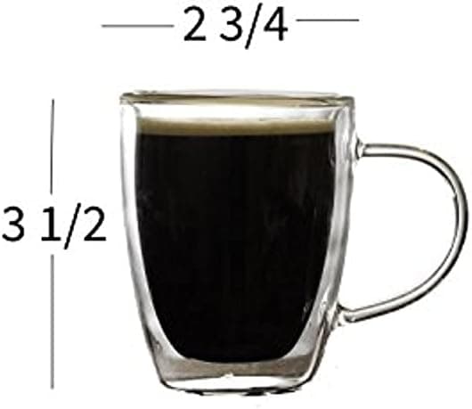 Palais Glassware Cafe Espresso Double walled Mugs - Set of 2 (5 Ounces)