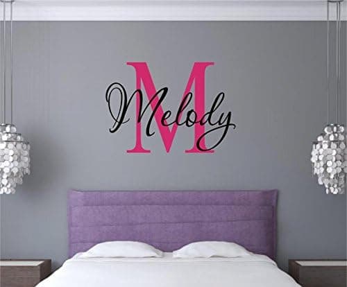 Enchantingly Elegant monognametnraq Custom Monogram Name Vinyl Decal Wall Stickers Words Letters Teen Dorm Room Decor 34x22, 34" X 22"