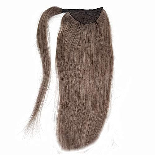 16" 18" 20" 22" 24" Real Human Hair Wrap Around Clip in Ponytail Hair Extensions Remy Human Hair Drawstring Hairpieces (18" 80g, 9A)