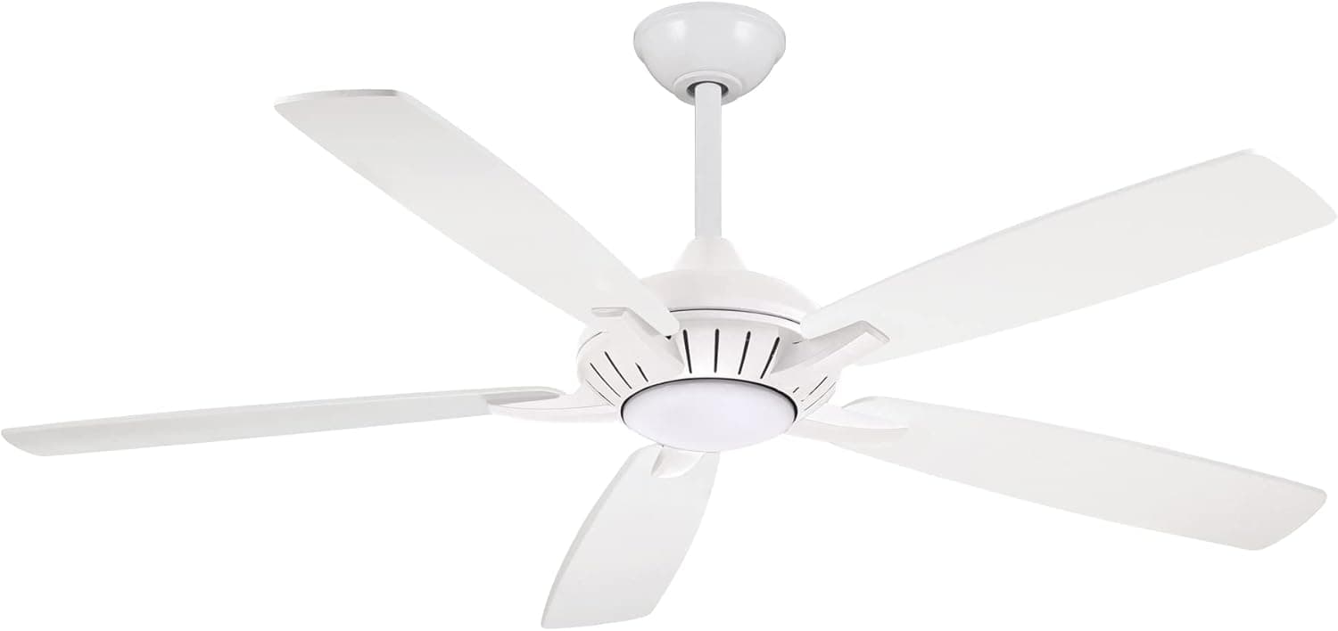 Minka Aire F1001-WH Dyno Xl - Smart Ceiling Fan With Light kit in Traditional Style - 15.51 inches tall by 60 inches wide, Finish Color: White, Blade Color: White