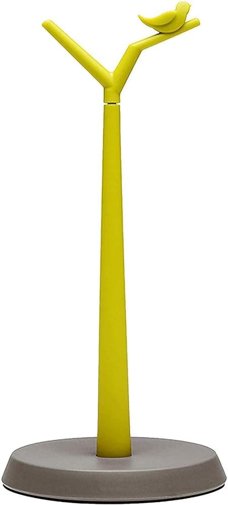 SEVENMEET Standing Paper Towel Holder Cute Kitchen Paper Towel Dispenser with Weighted Base,Countertop Paper Towel Holder Matte (Yellow-Green)