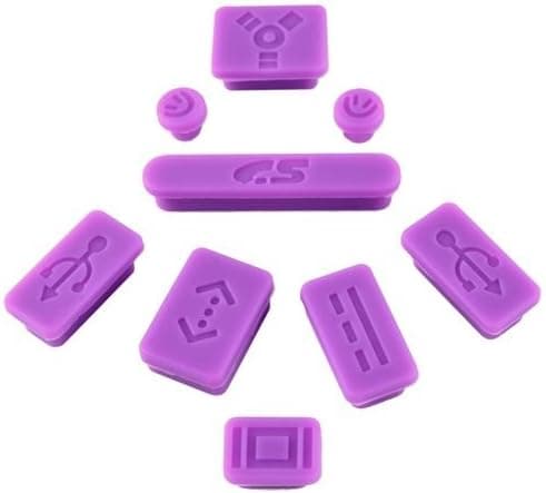 eForCity 9-Pieces Anti-dust Silicone Plug Cup Compatible with Apple? MacBook? Pro, Purple