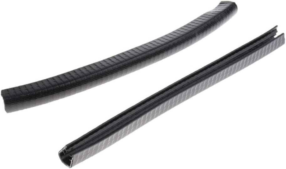 aternee 2pcs Rubber Skateboard Deck Protection Strip Nose Tail Edge Cushion Guard for - Black, 32x2cm