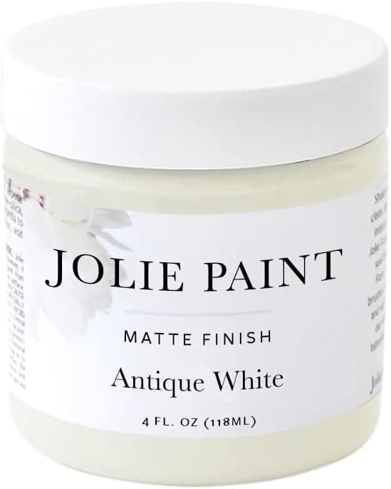 Jolie Paint - Matte finish paint for furniture, cabinets, floors, walls, home decor and accessories - Water-based, Non-toxic (4oz - Sample Size, Antique White (Ivory))