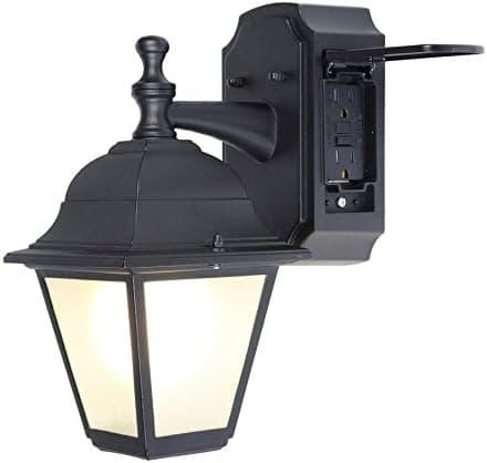 Portfolio GFCI 11.81-in H Black Outdoor Wall Light