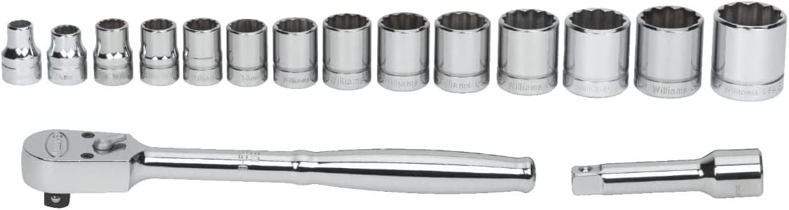 Williams MSB-16F 16-Piece 3/8-Inch Drive Metric Socket and Drive Tool Set